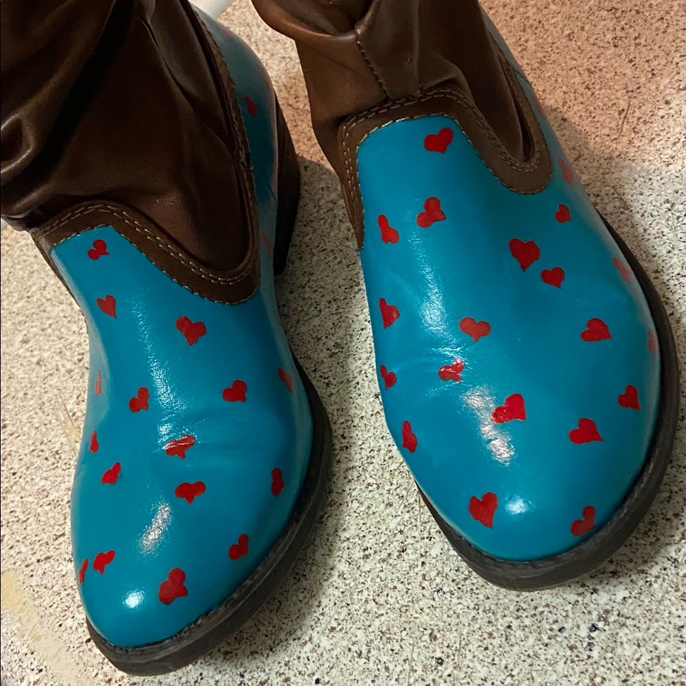 hand painted Route 66 booties sz 7